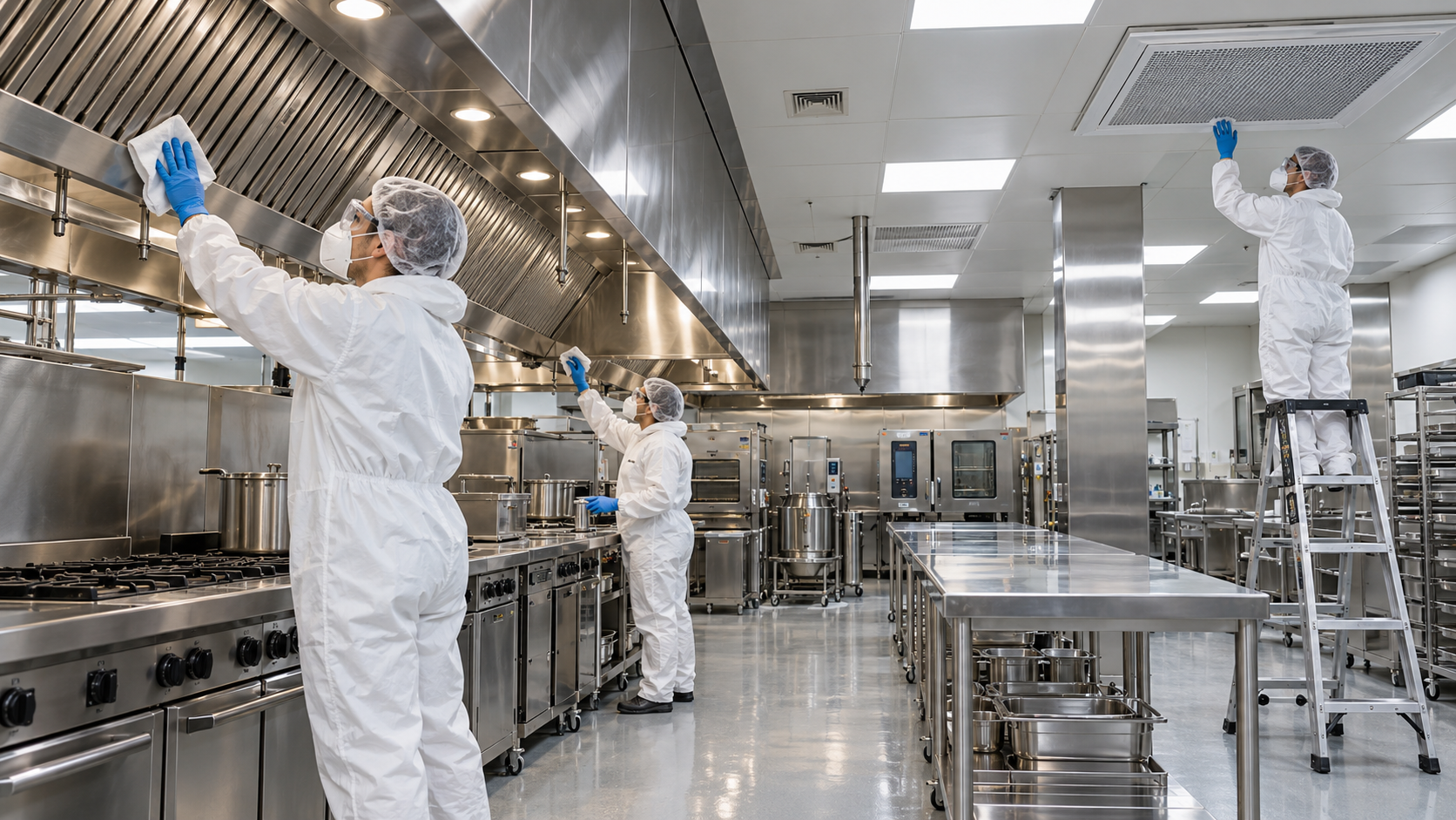 Exaustão em cozinhas institucionais: exigências severas de higiene e controle microbiológico