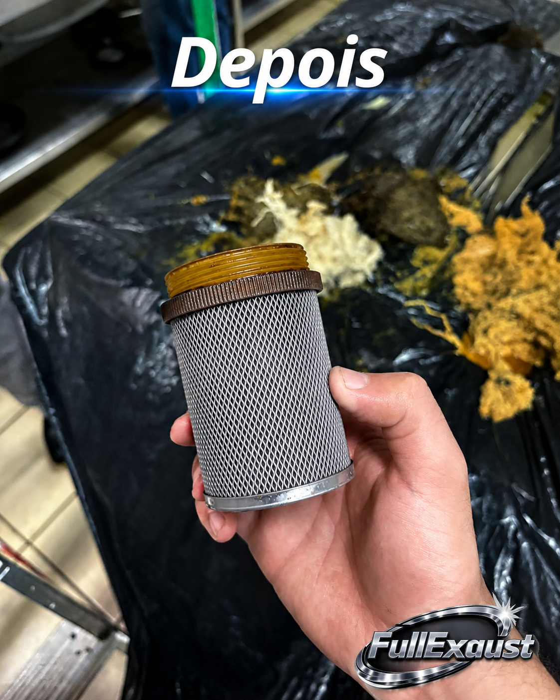 Filtro de exaustão limpo depois da limpeza